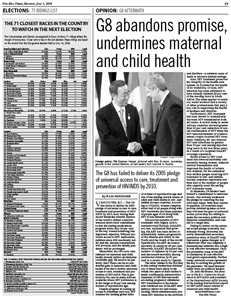 The Hill Times - G8 abandons promise, undermines maternal and child health