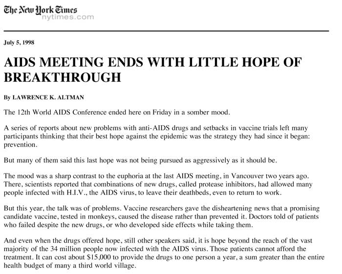 AIDS meeting ends with little hope of breakthrough