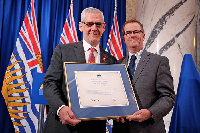 B.C. Government Recognizes BC-CfE Director Dr. Julio Montaner for Leadership in the Field of HIV and AIDS